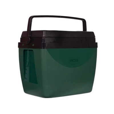 Caixa Térmica Cooler Verde com Preto Mor 34L - Conserva Bebidas Geladas