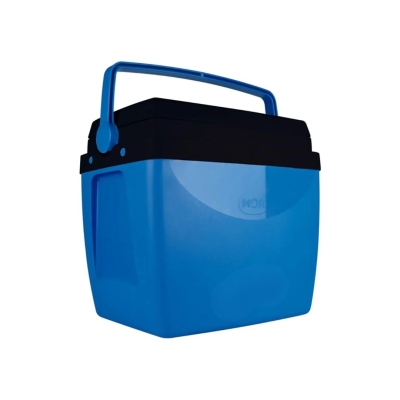 Caixa Térmica Cooler Azul com Preto Mor 26L | Cooler para Praia, Camping e Viagens
