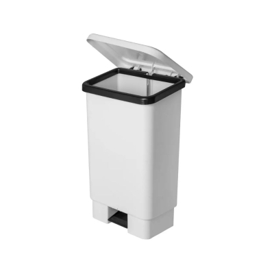 Lixeira Branca Basculante Viena 50L - Praticidade, Higiene e Design Moderno